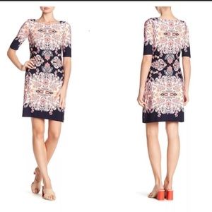 Eliza J gorgeous floral shift dress, midi, EUC